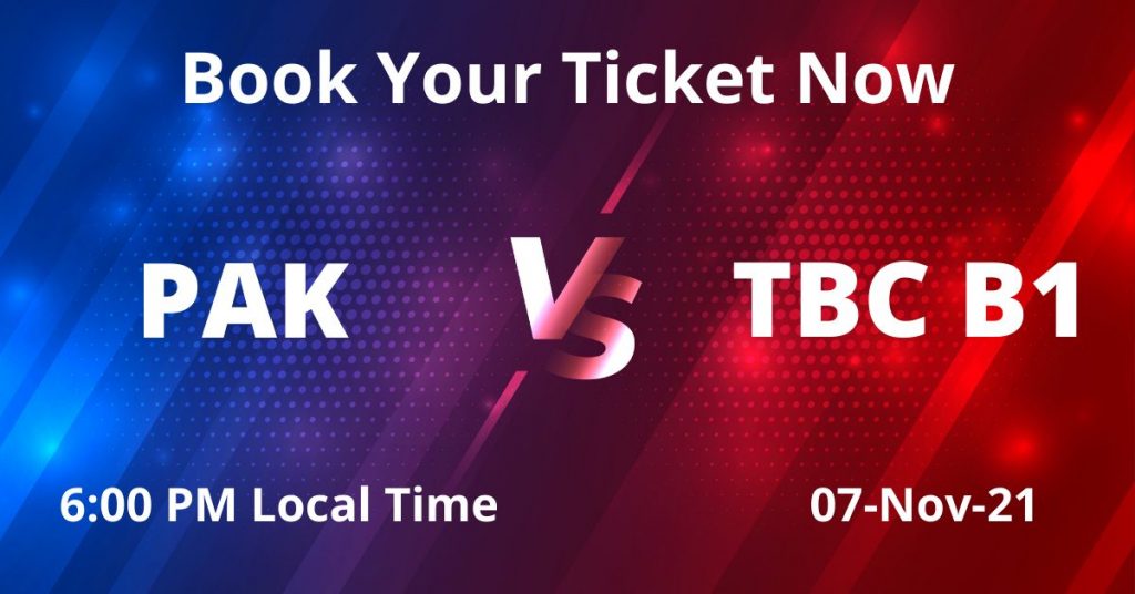 Pak vs TBC A2 Online Tickets T20 World Cup 2021